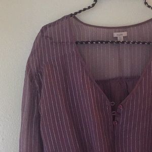 Purple and silver metallic-striped dress